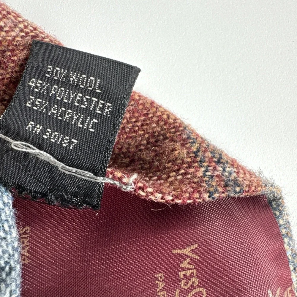 Lot of 2 Vtg Yves‎ Saint Laurent Heather Mist Plaid Wool Blend Ties Men 56